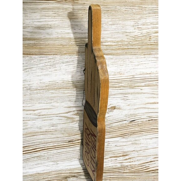 Wooden Country Kitchen Sign With Rustic Hand-Painted Design & Wire Hanger - Picture 8 of 8